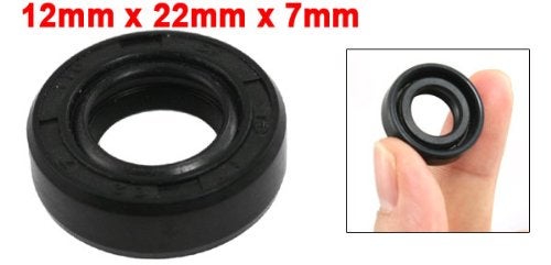 uxcell Metric Rotary Shaft Oil Seal 12x22x7mm TC Double Lips Rubber, Black - Image 2
